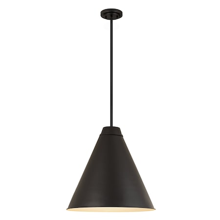 Eaton 1 Light Pendant, Matte Black